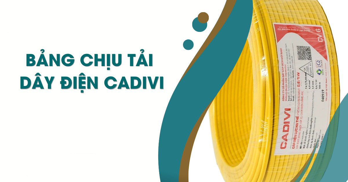 Bảng công suất chịu tải Cáp Điện Cadivi mới nhất
