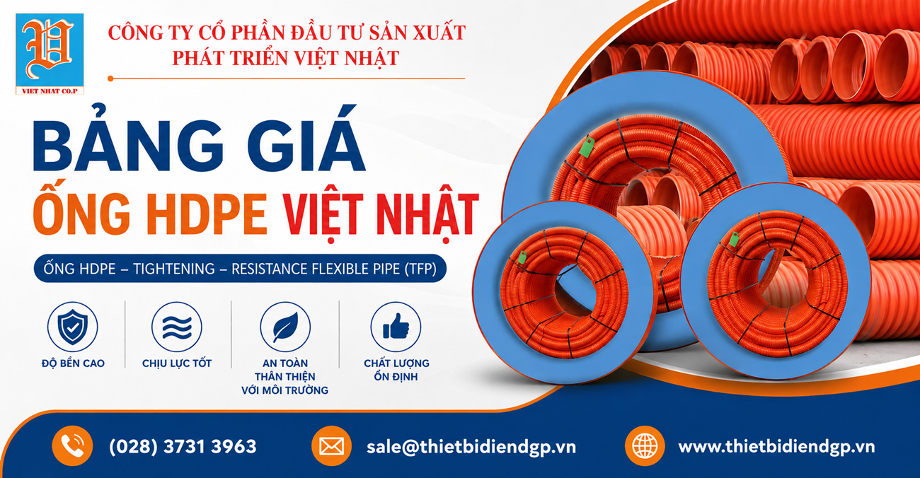 Bảng giá ống nhựa xoắn HDPE VIỆT NHẬT 2026