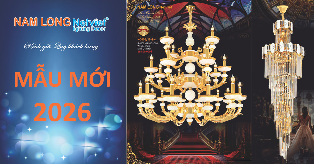 Catalogue Đèn Chùm Nến / Đèn Mâm Led Nam Long Netviet 2026