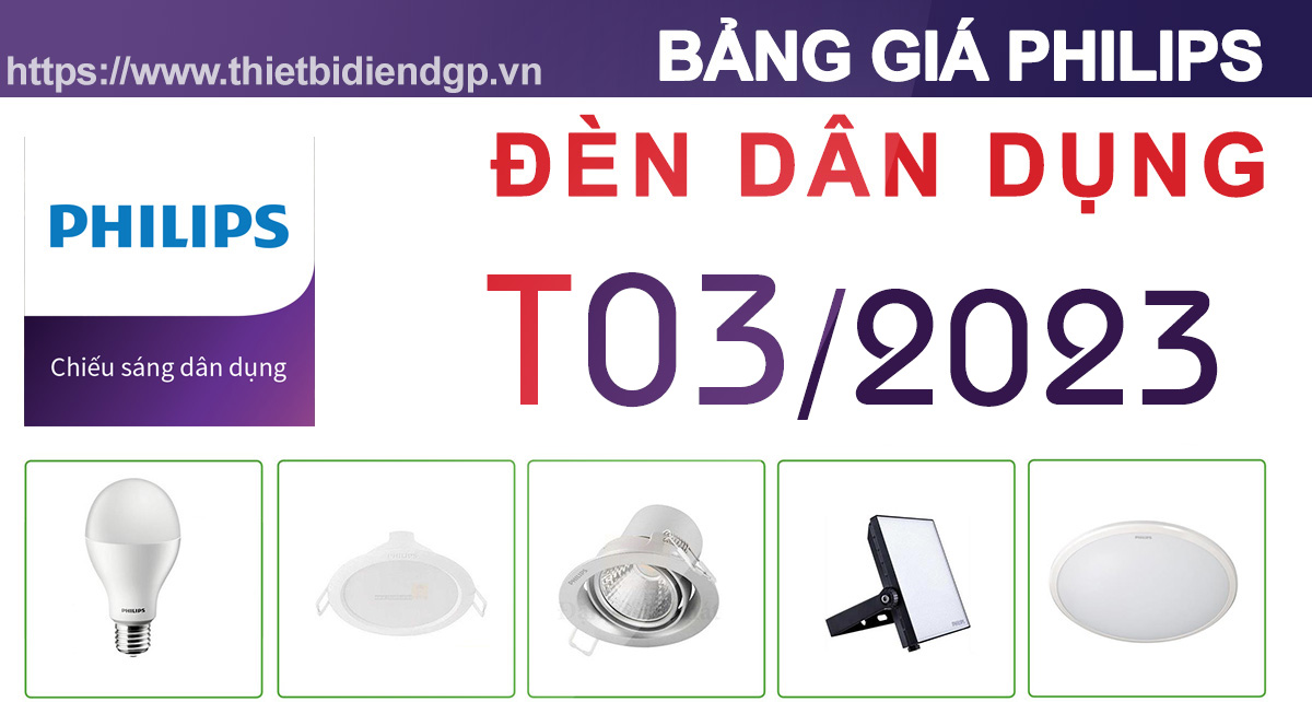 Bảng Giá đèn chiếu sáng Philips 2024