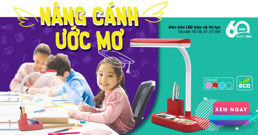 Những mẫu đèn bàn học sinh Rạng Đông mới nhất 2024