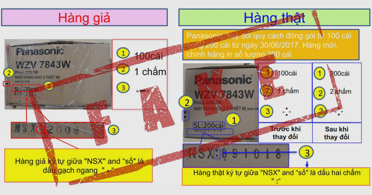 Phân biệt hàng giả Panasonic (31/10/2018)