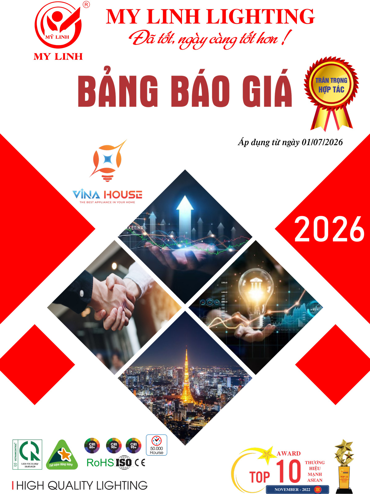 Bảng Báo Giá Đèn Mỹ Linh Lighting 2026