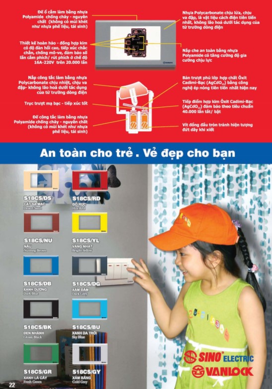 Bảng Giá Công Tắc & Ổ Cắm Sino Vanlock 2024 FULL