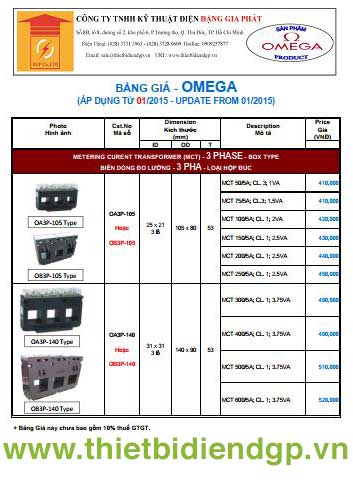 Bảng giá OMEGA - MCT hộp nhựa 1P&3P