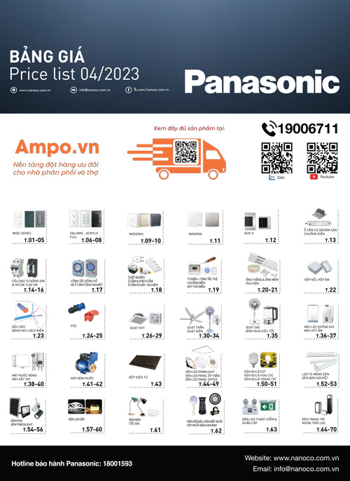 Bảng Giá Panasonic 2023 (tháng 4)