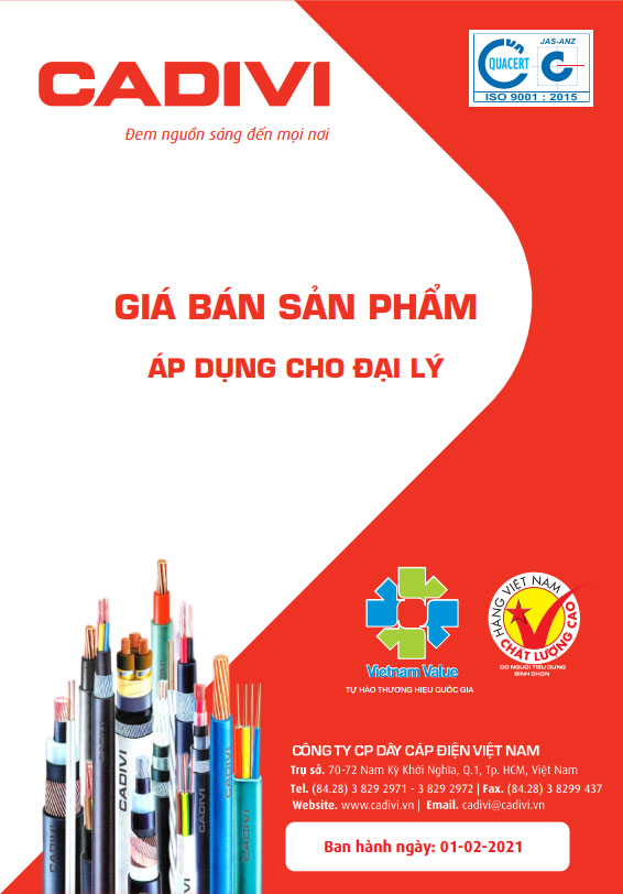 Bảng giá cáp điện CADIVI 2021 (17/05/2021)