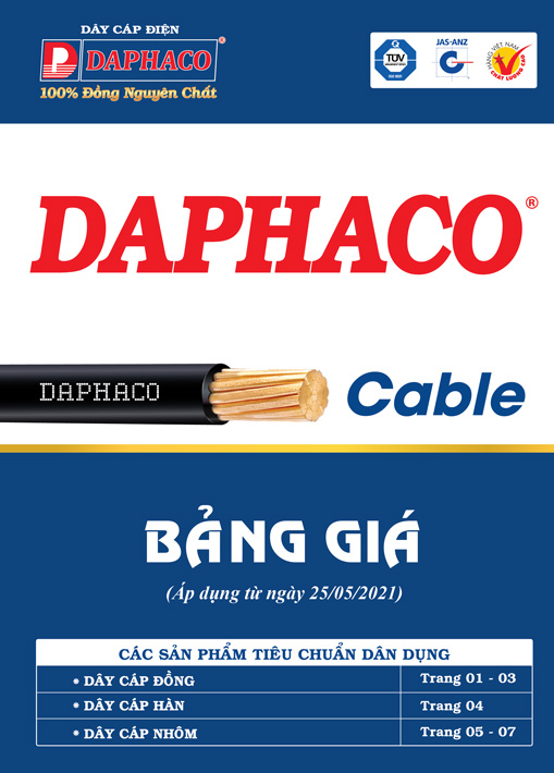 Bảng Giá DAPHACO 2021 (áp dụng 25/05/21)