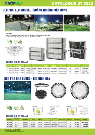 Sản phẩm Đèn KAWALED T07/2022 (bổ sung)