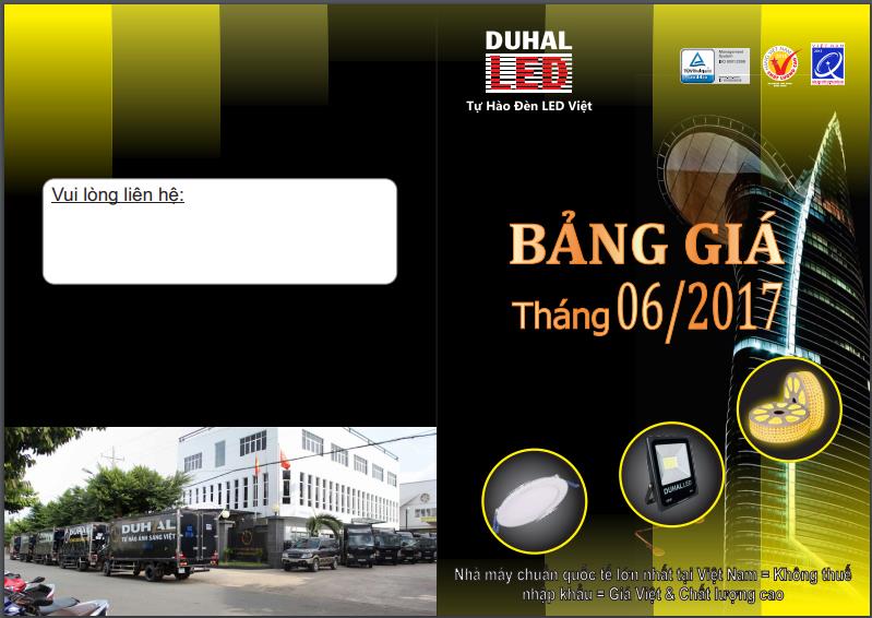 Bảng giá đèn Duhal 2017 cuốn màu vàng