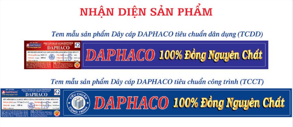 Nhận biết cáp Daphaco