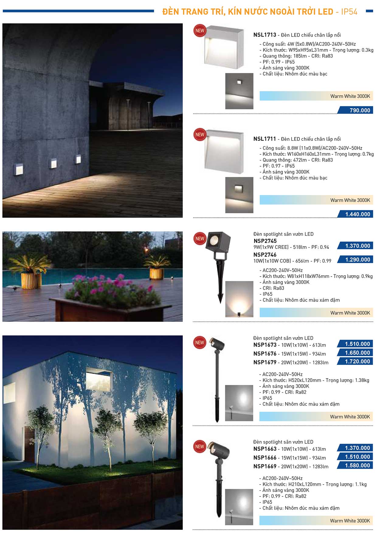 Đèn Trang Trí Ngoài Trời Led (Panasonic/Nanoco)