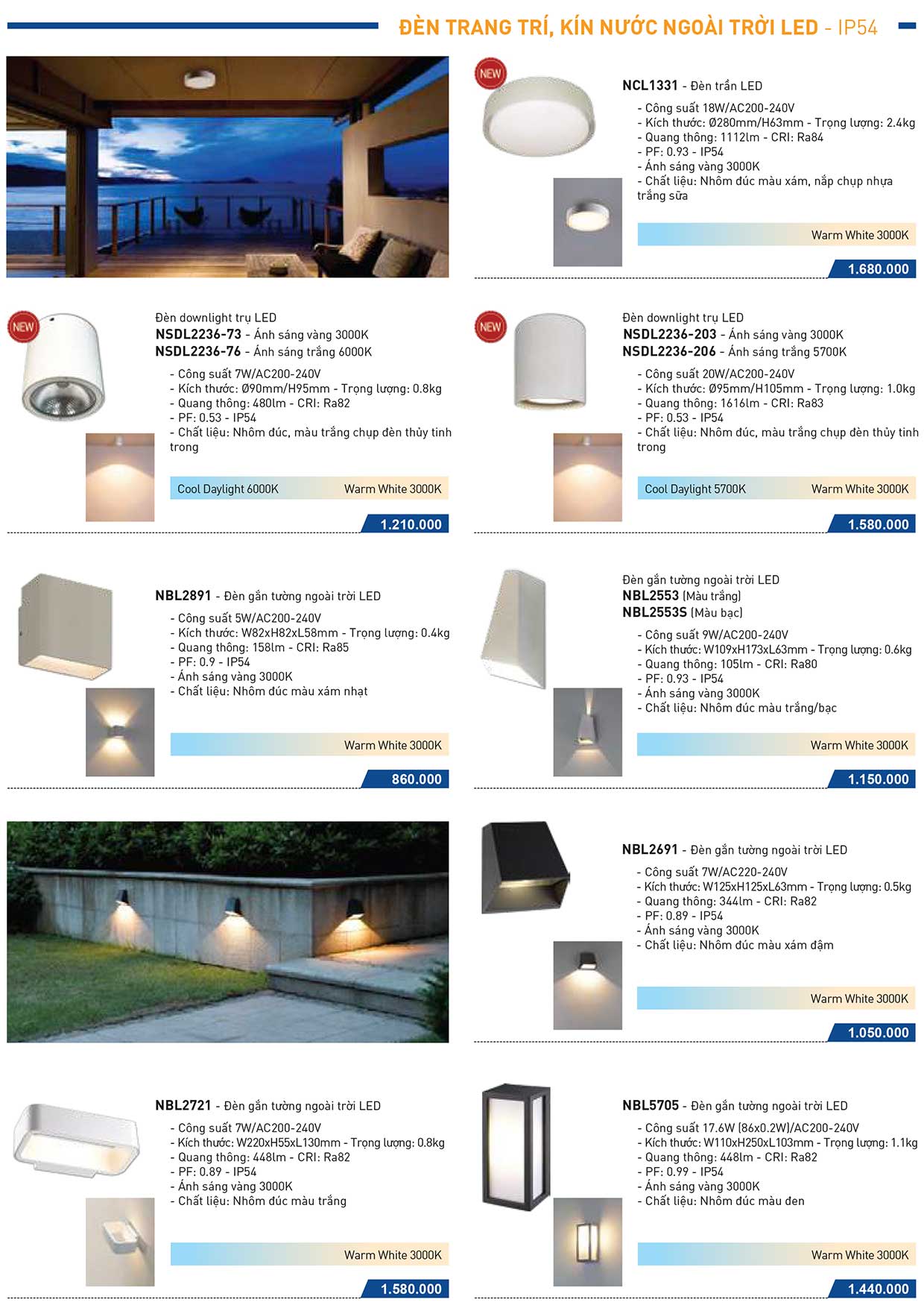 Đèn Trang Trí Ngoài Trời Led (Panasonic/Nanoco)