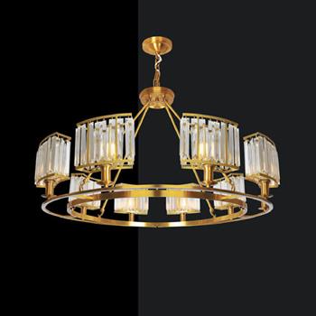 Đèn chùm đồng thủy tinh Andora Ø880*H55 - E14*8 CĐ-1167/8