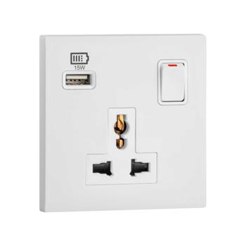 Bộ ổ cắm đa năng có công tắc và ổ sạc USB Type C MEC33083WH