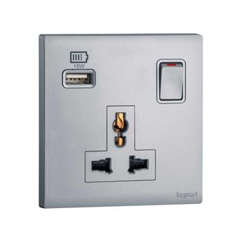 Bộ ổ cắm đa năng có công tắc và ổ sạc USB Type C MEC33083SL