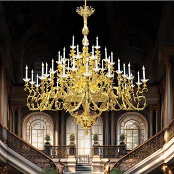 Đèn chùm đồng nguyên chất Ø1900*H2000+350, E14*48 CĐ 1290/30+12+6