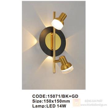 Đèn tường trong nhà Slister 150*150mm - LED 14W 15071/BK+GD
