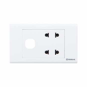 2 ổ cắm 2 chấu 16A với 1 lỗ S18U2X