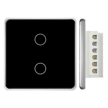 Công tắc Zigbee vuông 2 nút màu đen (vát kim cương 2.5D) ZB86S-02DP-EU(B)