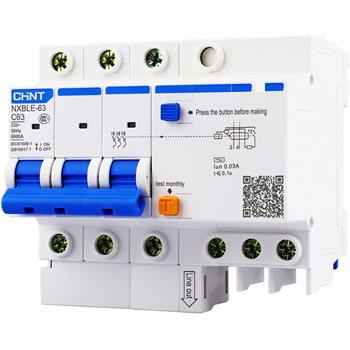 RCBO CHINT NXBLE-63 3P+N 30mA 6kA NXBLE-63 3P+N