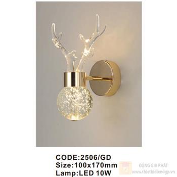 Đèn tường trong nhà Slister 100*170mm - LED 10W 2506/GD