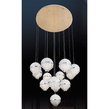 Đèn thả pha lê Sano TPL 10207/12+1 Ø800*H2000 TPL 10207/12+1