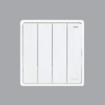 Mặt 4 công tắc 1 chiều MPE S704-W 16A - 250V S704-W