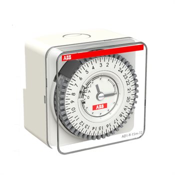 Công tắc hẹn giờ 24 giờ ABB AD1-R-15m-72 1 kênh CO, pin dự trữ 100 giờ 2CSM208131R1000