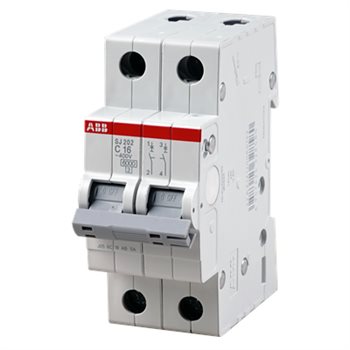 Cầu dao tự động MCB ABB 2P SJ202-C6 6kA 2TAZ141200R0064