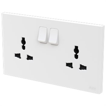 Bộ ổ cắm đa năng đôi ABB Framia BC253 16A kèm công tắc 2TCZ212023R0060
