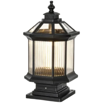 Đèn trụ cổng nhôm + kiếng hufa TSV-702 - Ø250*H520 - E27*1 TSV-702