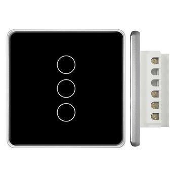 Công tắc Zigbee vuông 3 nút màu đen (vát kim cương 2.5D) ZB86S-03DP-EU(B)