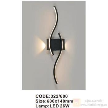 Đèn tường trong nhà Slister 600*140mm - LED 26W 322/600