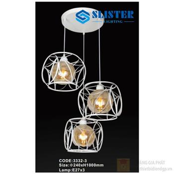 Đèn treo trần trang trí Slister Ø240*H1000mm - E27*3 3332-3