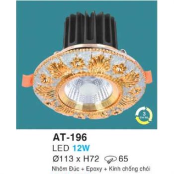 Đèn led âm trần hợp kim nhôm cao cấp HUFA Ø113*H72-12W, khoét lỗ Ø65 AT-196