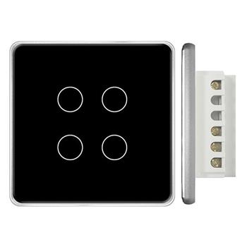 Công tắc Zigbee vuông 4 nút màu đen (vát kim cương 2.5D) ZB86S-04DP-EU(B)