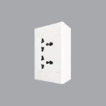 Bộ ổ cắm đơn 2 ổ cắm 3 chấu và đế nổi MPE A20B12UM A20B12UM