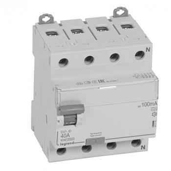 Thiết bị đóng cắt RCCB DX3-ID 4PR A 100MA (25 - 100A A) 411769-411773