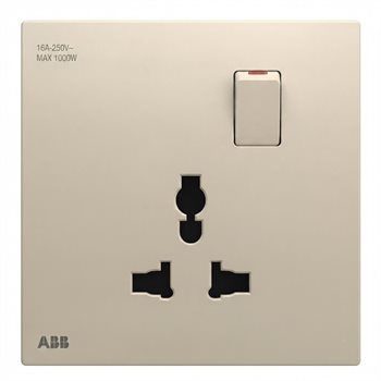 Bộ ổ cắm đơn đa năng 13A, có công tắc - ABB 4TYB503442P0105