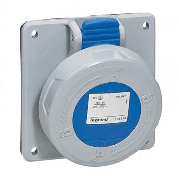 Ổ cắm công nghiệp 3 pha Legrand gắn âm IP67 4P+E 415V 555389