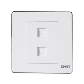 Bộ Ổ cắm điện thoại và mạng CAT6 CHINT NEW6-D20910 White NEW6-D20910