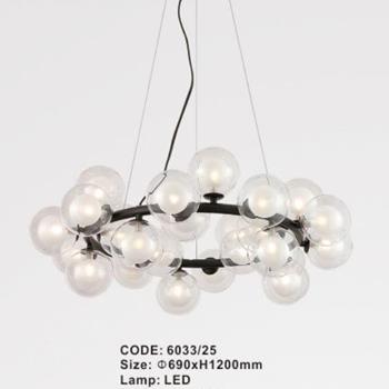 Đèn thả trần thủy tinh - Ø690*H1200 mm 6033/25