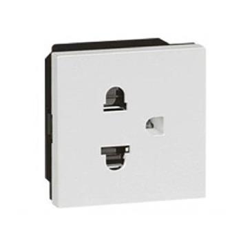 Ổ cắm 3 cực đơn Âu-Mỹ 16A-250V có màn che 1,5 mô-đun 654324