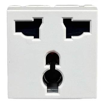 Ổ cắm 3 cực đơn đa năng 10A-250V có màng che 1,5 modun 654325