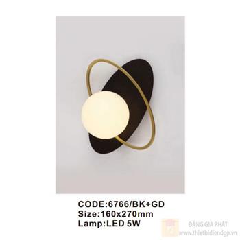 Đèn tường trong nhà Slister 160*270mm - LED 5W 6766/BK+GD