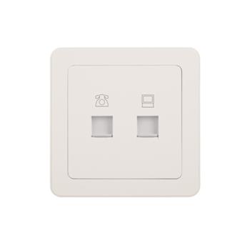 Ổ cắm điện thoại RJ11 + mạng RJ45 Cat 5e WGCT2RJRJ5