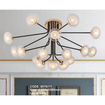 Đèn chùm led chao thủy tinh Ø350*H500 mm 8070/17