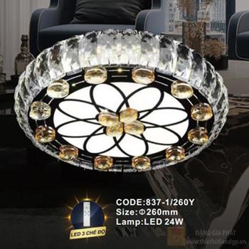 Đèn mâm pha lê Slister Ø260mm - LED 24W - 3 CĐ 837-1/260Y