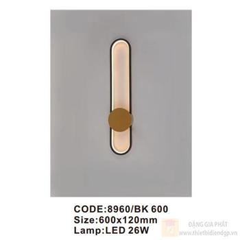 Đèn tường trong nhà Slister 600*120mm - LED 26W 8960/BK 600